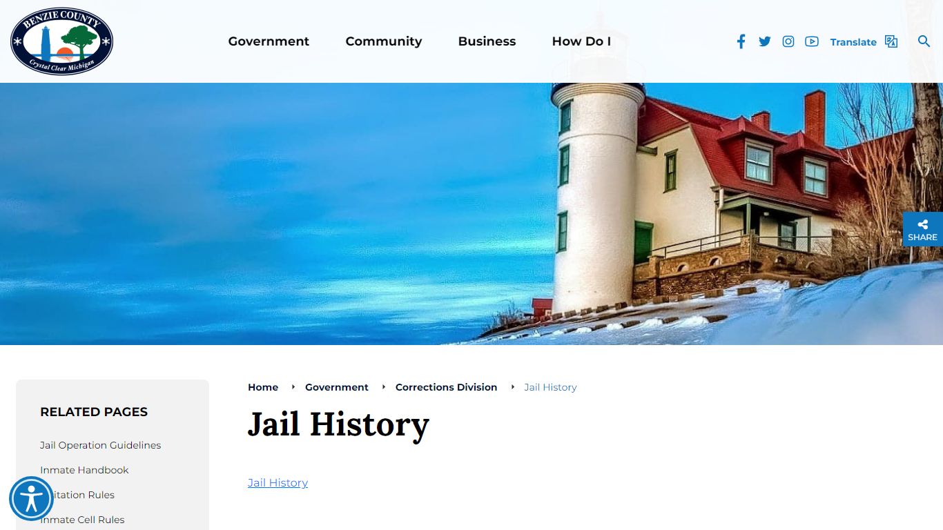 Jail History - benzieco.gov